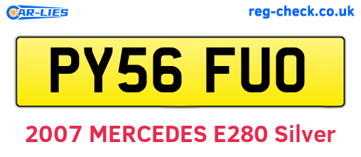 PY56FUO are the vehicle registration plates.
