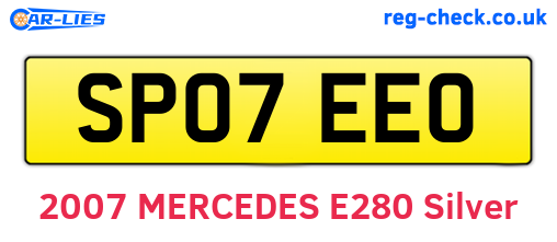 SP07EEO are the vehicle registration plates.