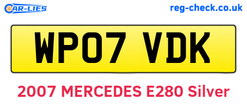 WP07VDK are the vehicle registration plates.
