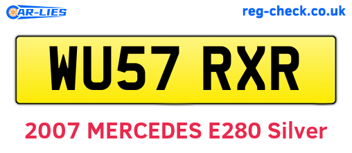 WU57RXR are the vehicle registration plates.
