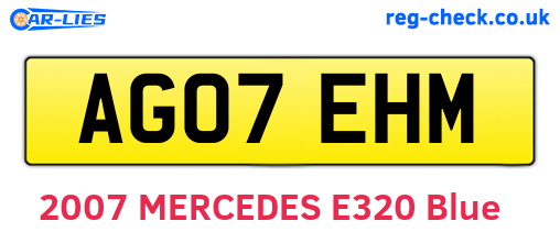 AG07EHM are the vehicle registration plates.