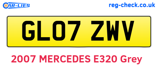 GL07ZWV are the vehicle registration plates.