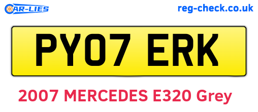 PY07ERK are the vehicle registration plates.