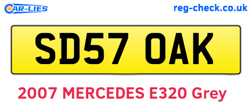 SD57OAK are the vehicle registration plates.