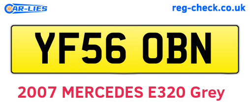 YF56OBN are the vehicle registration plates.