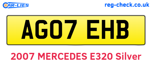 AG07EHB are the vehicle registration plates.