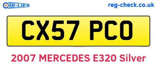 CX57PCO are the vehicle registration plates.