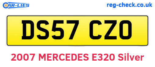 DS57CZO are the vehicle registration plates.