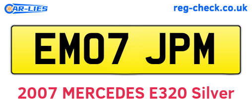 EM07JPM are the vehicle registration plates.