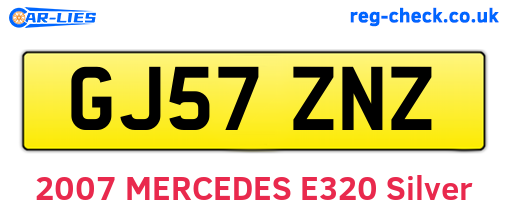 GJ57ZNZ are the vehicle registration plates.