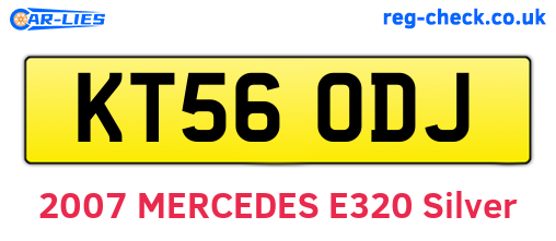 KT56ODJ are the vehicle registration plates.