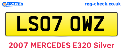 LS07OWZ are the vehicle registration plates.