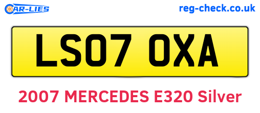 LS07OXA are the vehicle registration plates.