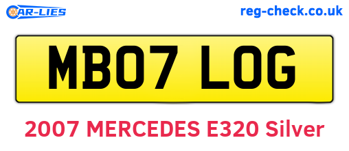 MB07LOG are the vehicle registration plates.