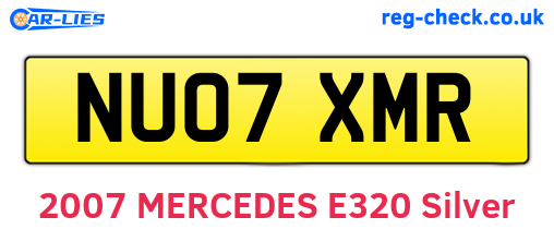 NU07XMR are the vehicle registration plates.