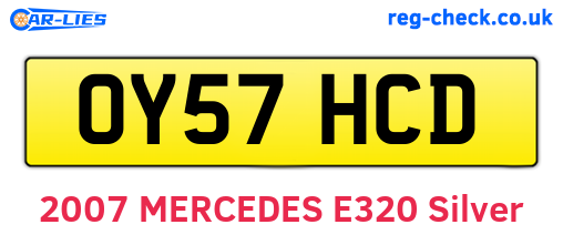 OY57HCD are the vehicle registration plates.
