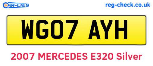 WG07AYH are the vehicle registration plates.