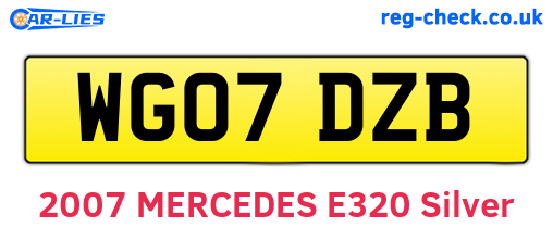 WG07DZB are the vehicle registration plates.