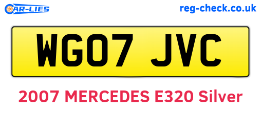WG07JVC are the vehicle registration plates.