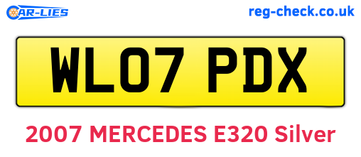 WL07PDX are the vehicle registration plates.