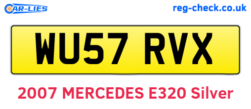 WU57RVX are the vehicle registration plates.