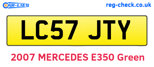LC57JTY are the vehicle registration plates.