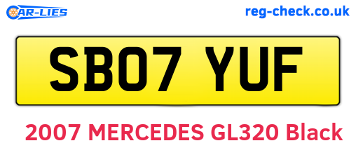 SB07YUF are the vehicle registration plates.