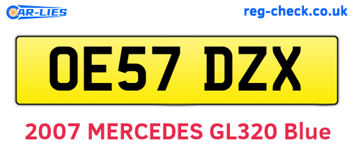 OE57DZX are the vehicle registration plates.