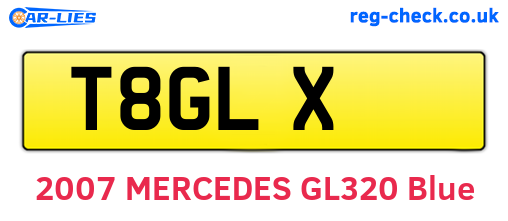 T8GLX are the vehicle registration plates.
