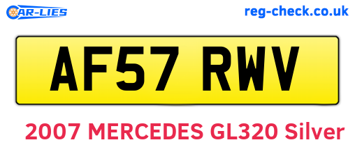 AF57RWV are the vehicle registration plates.