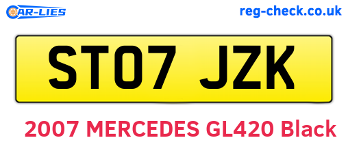 ST07JZK are the vehicle registration plates.