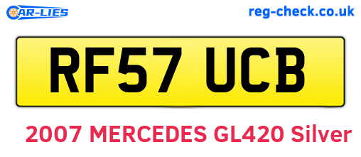 RF57UCB are the vehicle registration plates.