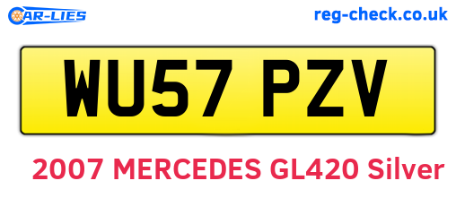 WU57PZV are the vehicle registration plates.