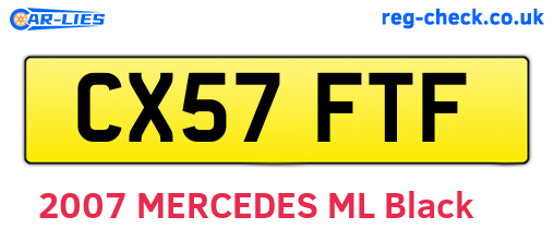 CX57FTF are the vehicle registration plates.
