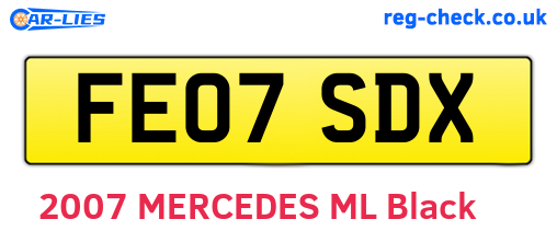 FE07SDX are the vehicle registration plates.