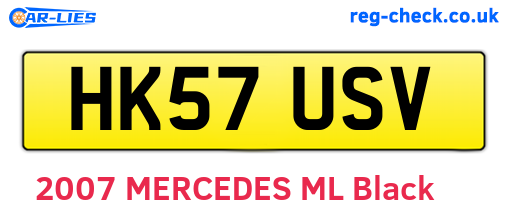 HK57USV are the vehicle registration plates.
