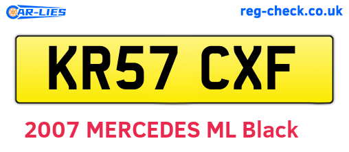 KR57CXF are the vehicle registration plates.