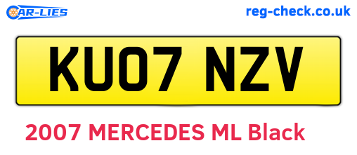 KU07NZV are the vehicle registration plates.