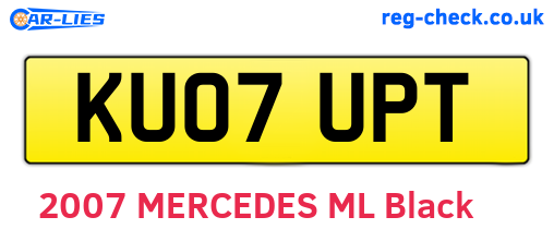 KU07UPT are the vehicle registration plates.