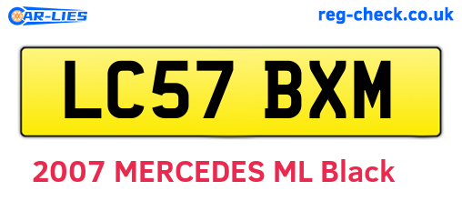 LC57BXM are the vehicle registration plates.