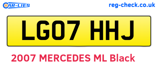 LG07HHJ are the vehicle registration plates.