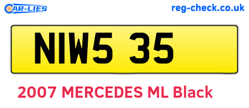 NIW535 are the vehicle registration plates.