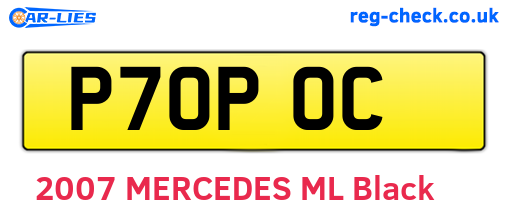 P70POC are the vehicle registration plates.