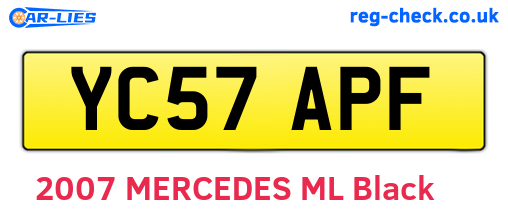 YC57APF are the vehicle registration plates.