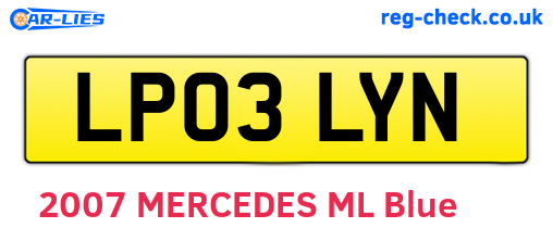 LP03LYN are the vehicle registration plates.
