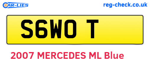 S6WOT are the vehicle registration plates.