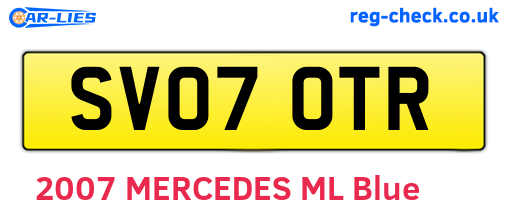 SV07OTR are the vehicle registration plates.