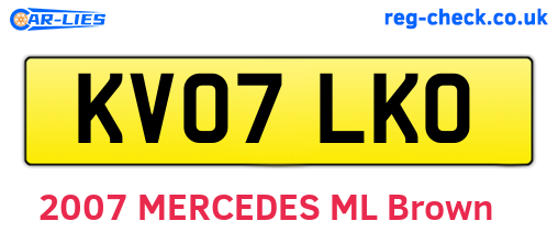 KV07LKO are the vehicle registration plates.