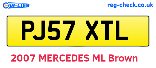 PJ57XTL are the vehicle registration plates.