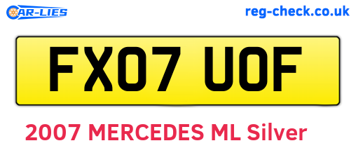 FX07UOF are the vehicle registration plates.